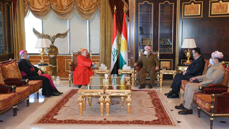 President Masoud Barzani in meeting with Cardinal Louis Sako, Dec. 12, 2021. (Photo: Kurdistan 24)
